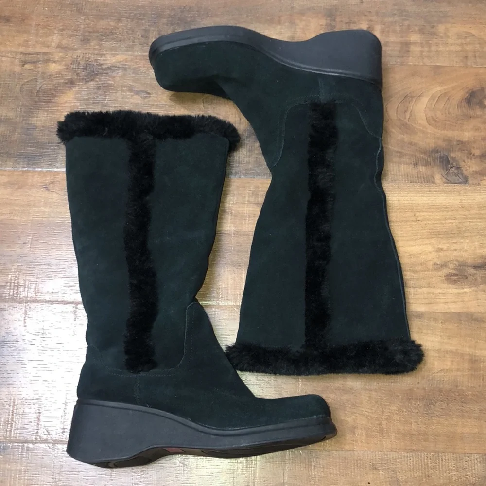 Bongo wedge suede winter boots 19963-8, size 9M - Picture 1 of 8